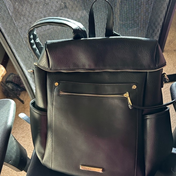 Poppy & Peonies Black Commuter Backpack - Picture 1 of 7